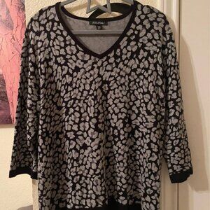 Roz & Ali Plus Size Womens Gray Top size 1X pre-owned